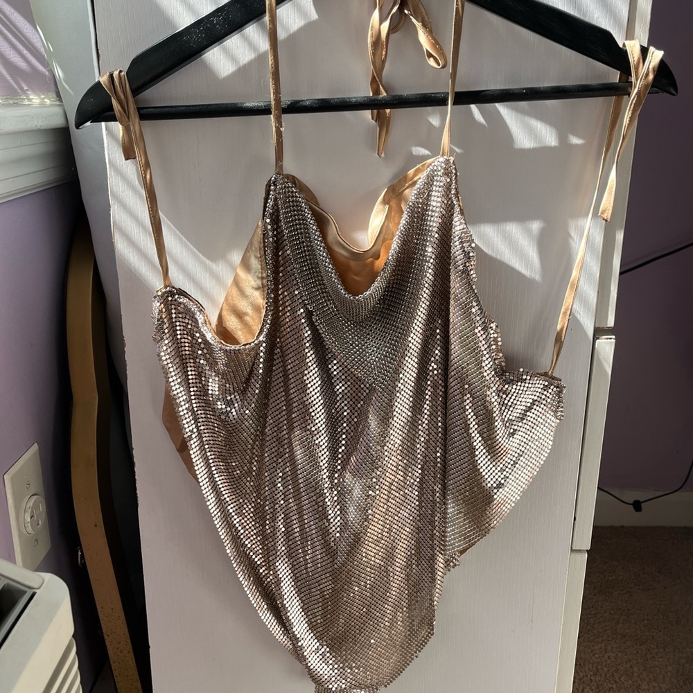 Sparkling Chainmail Halter Top